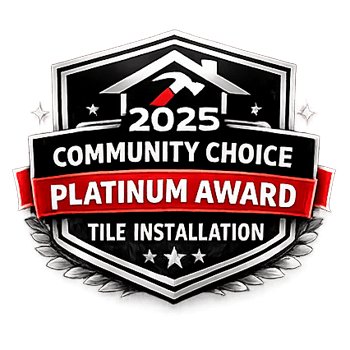 2025 Community Choice Platinum Award for Tile Installation badge